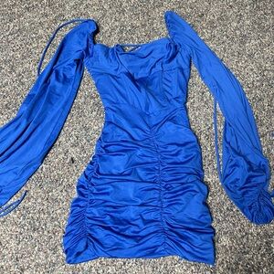 Blue long sleeve dress